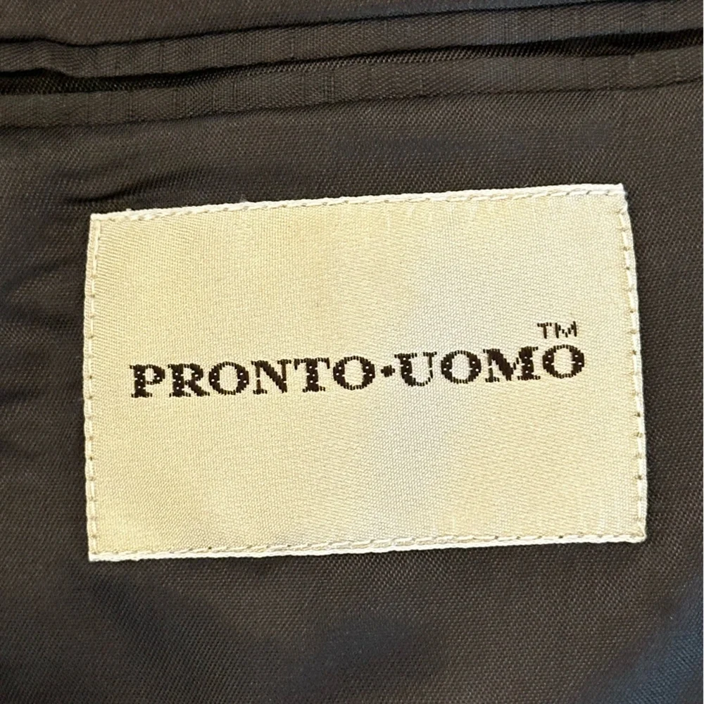 Pronto Uomo Dark Charcoal Two-Button Sport Coat 100% Cashmere 44R